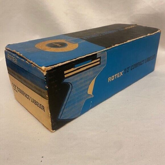 Vintage Rotex Label Maker 1/2 inch Compact Labeler Box Tape 4025-00 - Picture 3 of 9